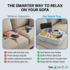 New Arrivals Silicone Couch Caddy Snack Box Waterproof Organizer Tray with Cup and Phone Holder for Bed Car Seat Beach Use