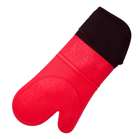 Waterproof BBQ Oven Mitts Inner Cotton Layer Heat Resistant Grilling Pot Holder Microwave Baking Silicone Gloves for Oven