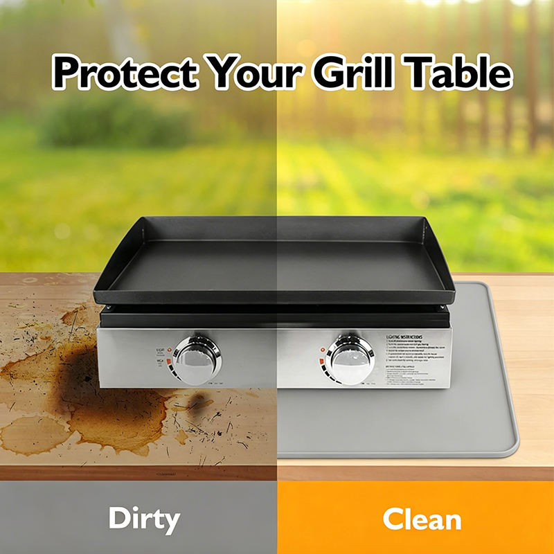 Silicone Cross-Border BBQ Grill Mat Fire Pit Retardant Protective Deck Patio Mat Free Sample