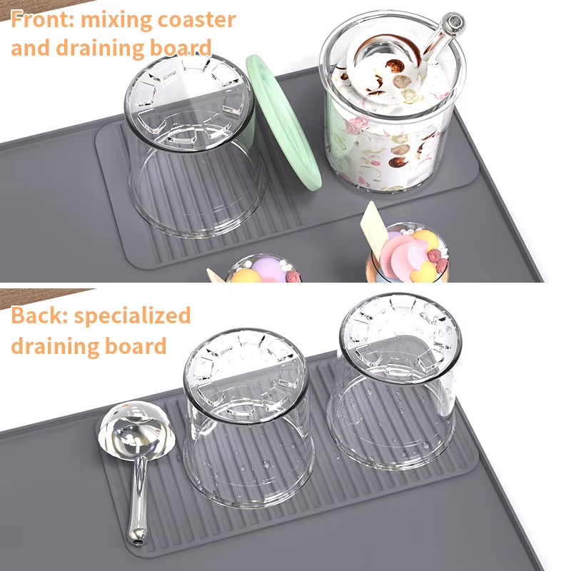 2026 Custom Logo Silicone Coffee Tamper Mat Easy to Clean Ice Cream Maker Mat for Kitchen Countertops