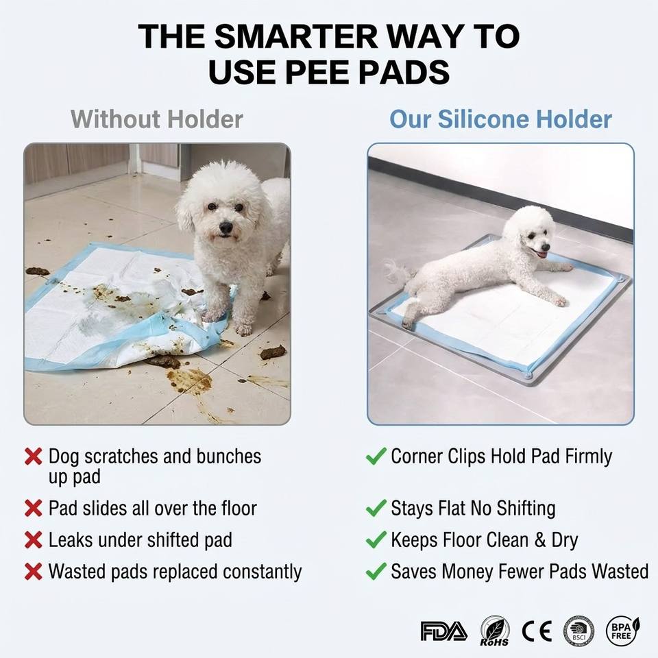 Top Ranking Puppy Pee Pad Holder Mesh Grids Easy to Clean Dog Pee Pad Holder
