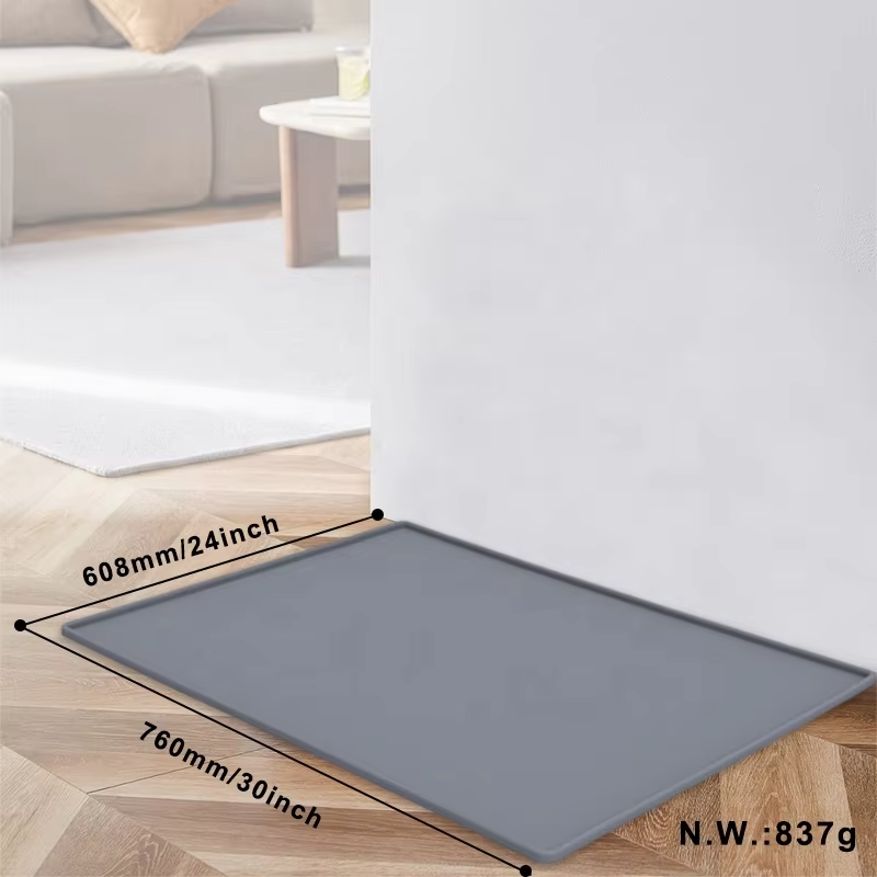 New Arrivals BPA Free Food Grade Dog Cat Bowl Mat Silicone Non-Slip Waterproof Dog Food Mat Tray Pet Feeding Mat