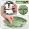 New Arrivals 2-in-1 Stainless Steel Silicone Shell Baby Toddler Bowl Divided Dishwasher Safe Weaning Dish Removable Suction