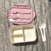 Wellfine Fiambrera Bento dividida para ni&ntilde;os, 3 compartimentos, contenedores de almuerzo escolares de f&aacute;cil apertura para ni&ntilde;as y ni&ntilde;os