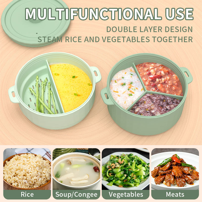 Wellfine Microwave Vegetable Steamer Microwavable Steamer Basket Veggie Broccoli Fish Steam Container