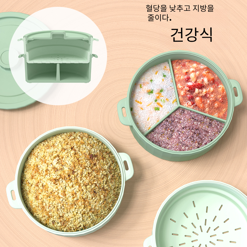 Korea Silicone Microwave Basket Steam Cooker Oven Safe Bowl Food Grade Vegetable Steaming Pot