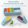 Wellfine Large Ice Chilled Condiment Caddy 5 Removable Compartment Serving Platters Fruit Garnish Tray