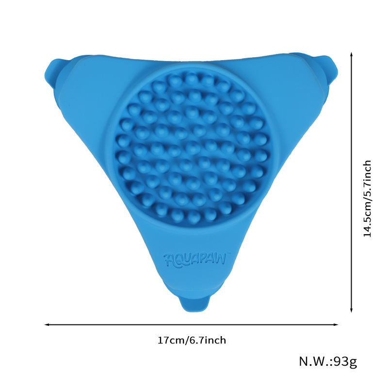 Silicone Slow Feeder Cat Bowl 500ml Pet Lick Pad with Blue Round Design and Automatic Feature Easy to Use