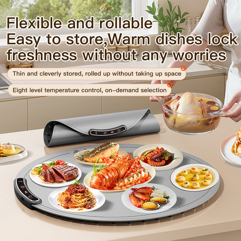 Heating Silicone Electric Warming Tray Food Warming Mat Roll up Buffet Hot Plates Heat Pad for Parties Home Travel