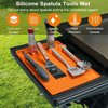Wellfine Silicone Griddle Tools Mat BBQ Caddy Utensils Holder Cooking Countertop Spatula Mat