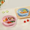 Custom Baby Feeding Bowl Set with Suction Cup Base Food Grade Non-Toxic BPA Free Silicone Baby Bowl for Toddlers