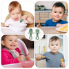 BPA Free Silicone Baby & Toddler Feeding Utensils Children's Design Style-Safety Food Spoon Fork
