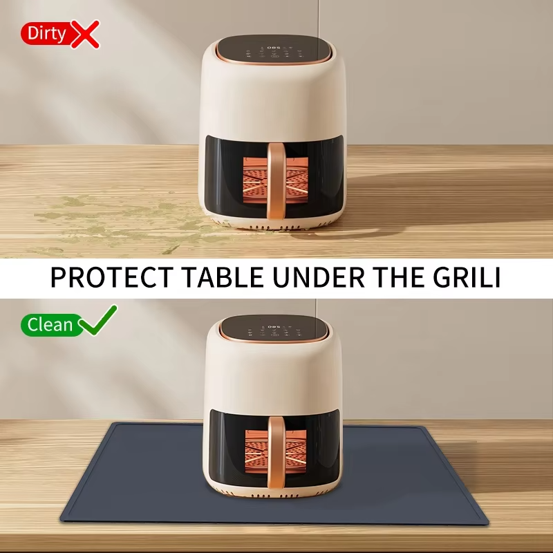 Heat Resistant Mat for Air Fryer Site On, Waterproof Silicone Mats for Kitchen Counter No-slip Silicone Countertop Protector Mat