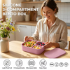 Caja Bento de silicona de 3 cavidades, caja de almacenamiento de silicona de grado alimenticio, aperitivos suaves de silicona a prueba de fugas, caja Bento
