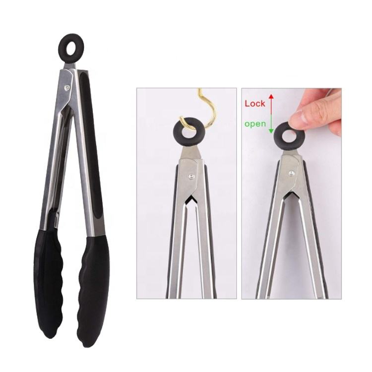 9 Inch and 12 Inch Platinum Silicone Ice Tongs,BBQ Tongs,Food Tongs