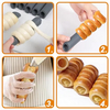 Herramienta para hornear de silicona DIY, formas antiadherentes, rollo de crema, tornillo, carcasa de croissant, cuerno, moldes de pasteler&iacute;a de tubo dan&eacute;s