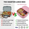 Caja Bento de silicona de 3 cavidades, caja de almacenamiento de silicona de grado alimenticio, aperitivos suaves de silicona a prueba de fugas, caja Bento