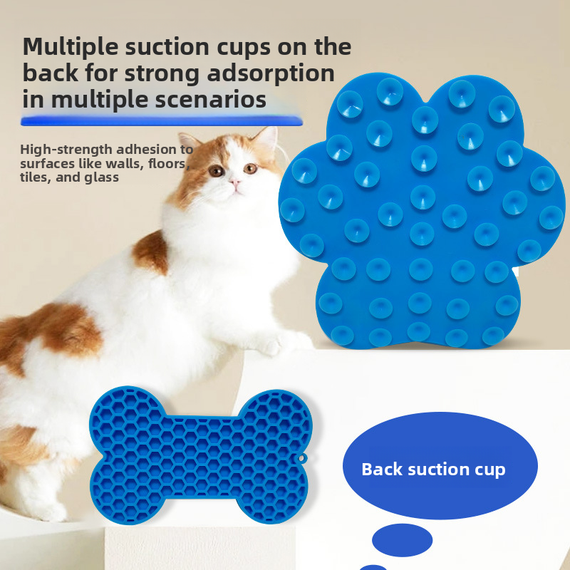 Modern Silicone Pet Bowl with Automatic Feature Solid Pattern Suction Base Slow Lick Mat for Hydration Dog Cat Feeding