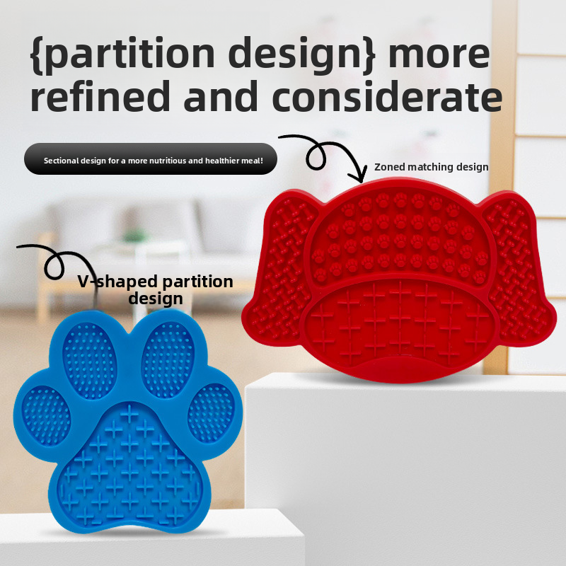 Modern Silicone Pet Bowl with Automatic Feature Solid Pattern Suction Base Slow Lick Mat for Hydration Dog Cat Feeding