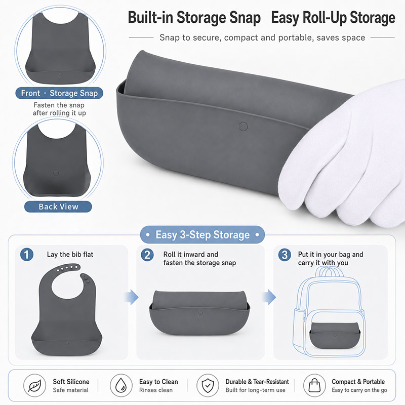 Silicone Adult Bibs for Elderly - Waterproof Crumb Catcher