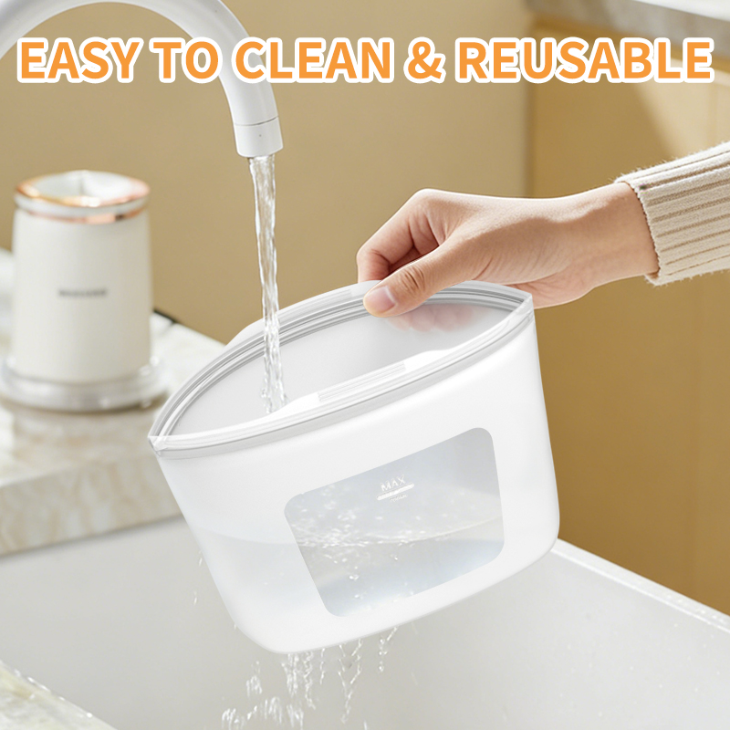 Reusable Silicone Food Storage Bags - Leakproof, BPA Free