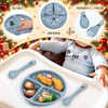 Christmas Silicone Baby Plate - Divided Suction Feeding Set