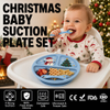 Christmas Silicone Baby Plate - Divided Suction Feeding Set