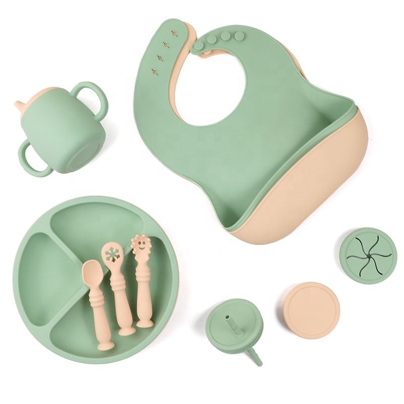 Silicone Divider Plate & Bowl Set with Spoon - for Kids