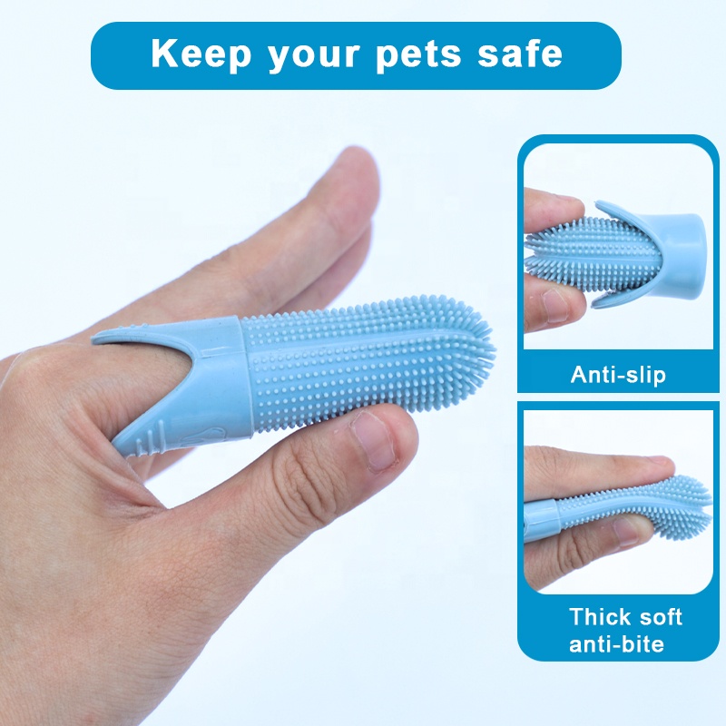 Silicone Pet Finger Toothbrush - 360&deg; Anti-Stone Cleaning