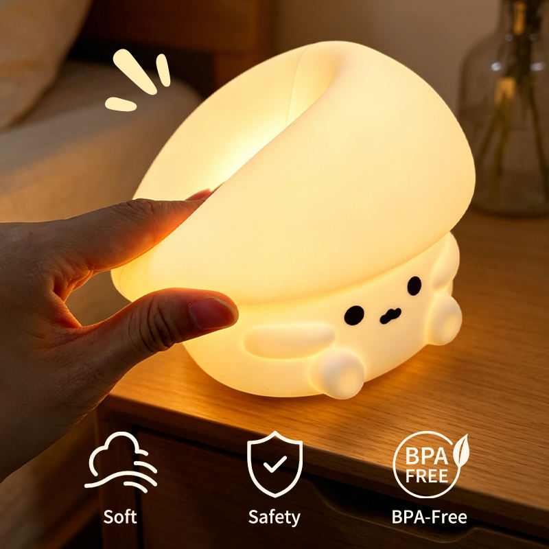 Clap Christmas Lights LED Smart Three-Speed Cute Silicone Night Light for Rooms Eye Protection Sleep Atmosphere Clap Light