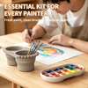 Convenient Brush Holder Silicone Watercolor Paint Brush Cleaner Rinser 3 in 1 Paint Brush Washer