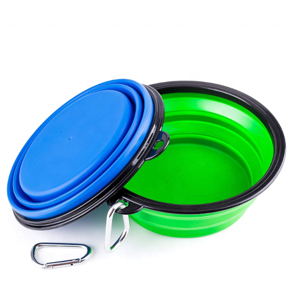 5.0 Inch Portable Silicone Pet Bowl, Foldable Expandable Water Feeding Travel Bowl Cup Dish for Pet Dog Cat 1000ml
