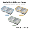 304 Stainless Steel 2 Compartments Leak Proof Bento Box Kids Metal Bento Lunch Box Containers Portable Lunch Box