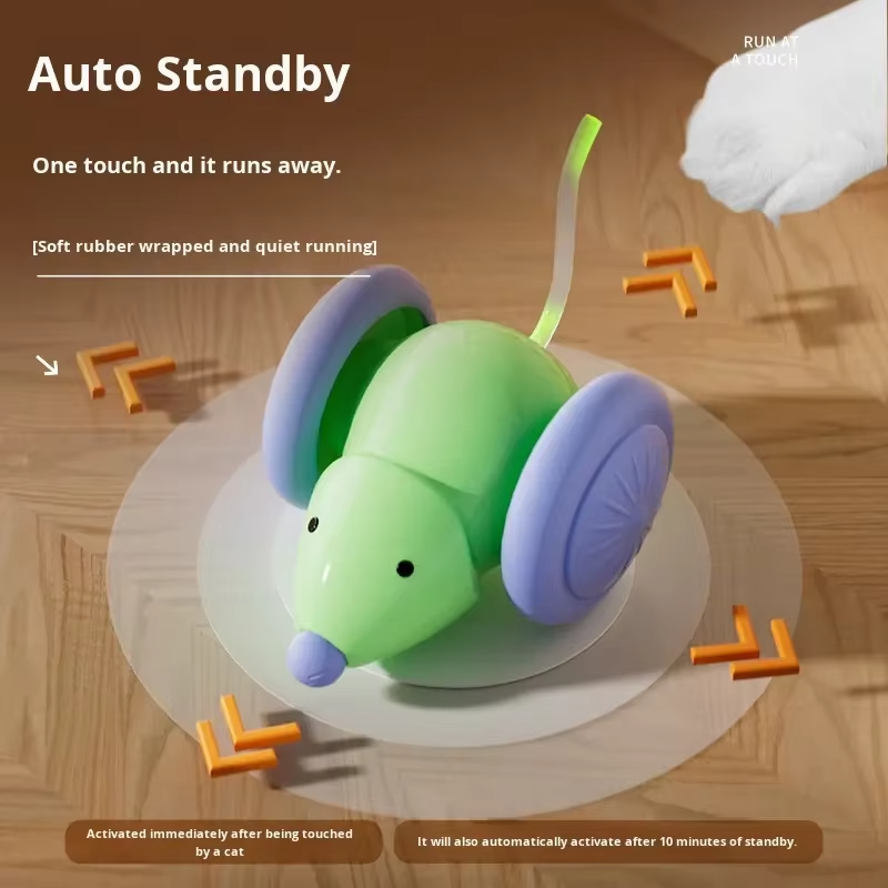 Cartoon Style Cat and Dog Pet Interactive Animation Electric Self-Play Mouse Toy