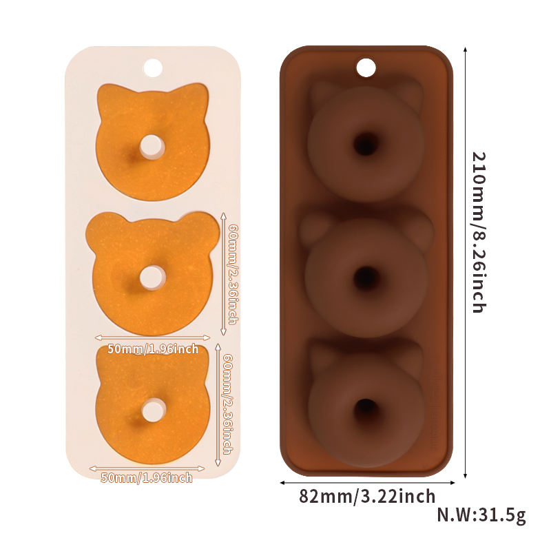 Top Rankings Food-Grade Silicone Round Donut Mold Easy Release Oven Cake Baking Tool