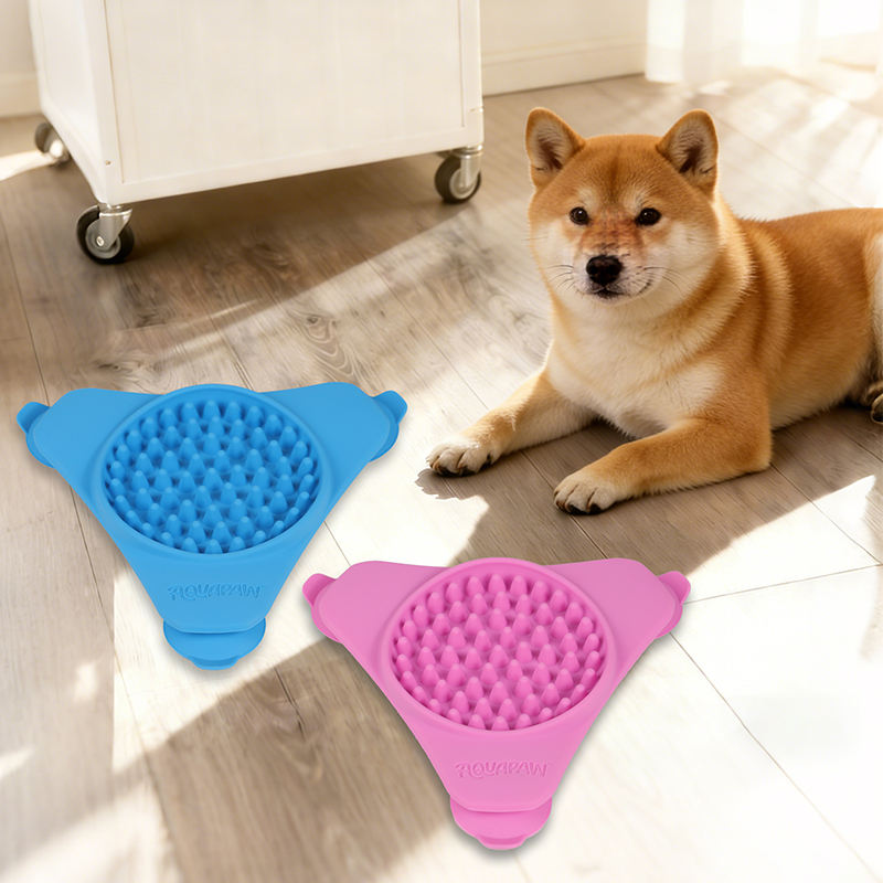 Dog Training Slow Feeder Lick Mat Bathing Grooming Bowl with Strong Suction Silicone Food Grade Dog Licking Pad Free Sample