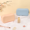 Durable Silicone Storage Pouch with Zipper Fashionable Portable Cosmetic Organizer Bag with Handle Small Items Makeup Organizer