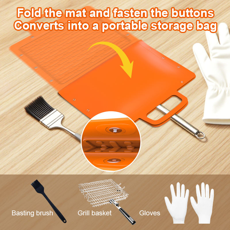 Top Ranking WaterProof Fire Proof Non-Stick BBQ Silicone Grilling Mats Oil-Resistant Grill Mat Mats
