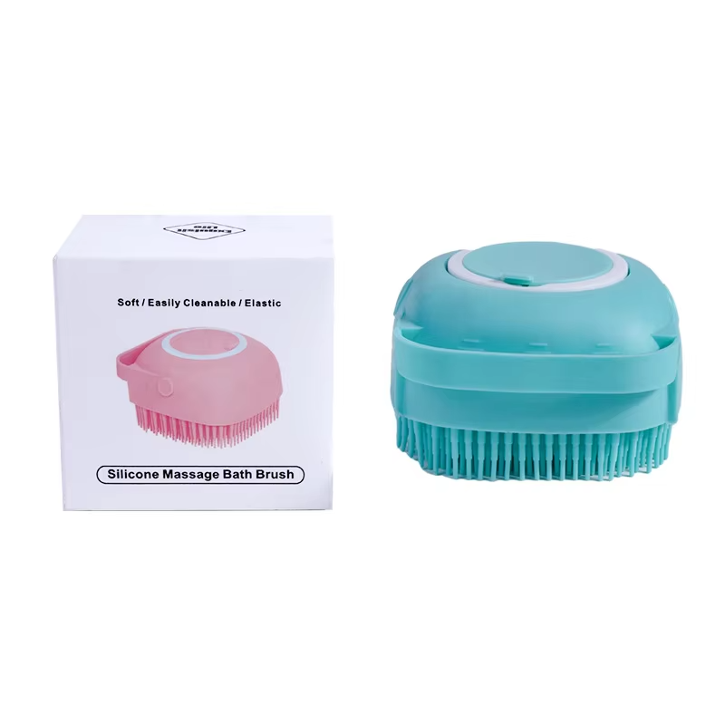 New Arrivals Custom Pets Brushes Bath Massage Brush Shampoo Dispenser Dog Grooming Tool Pet Cat Dog Bath