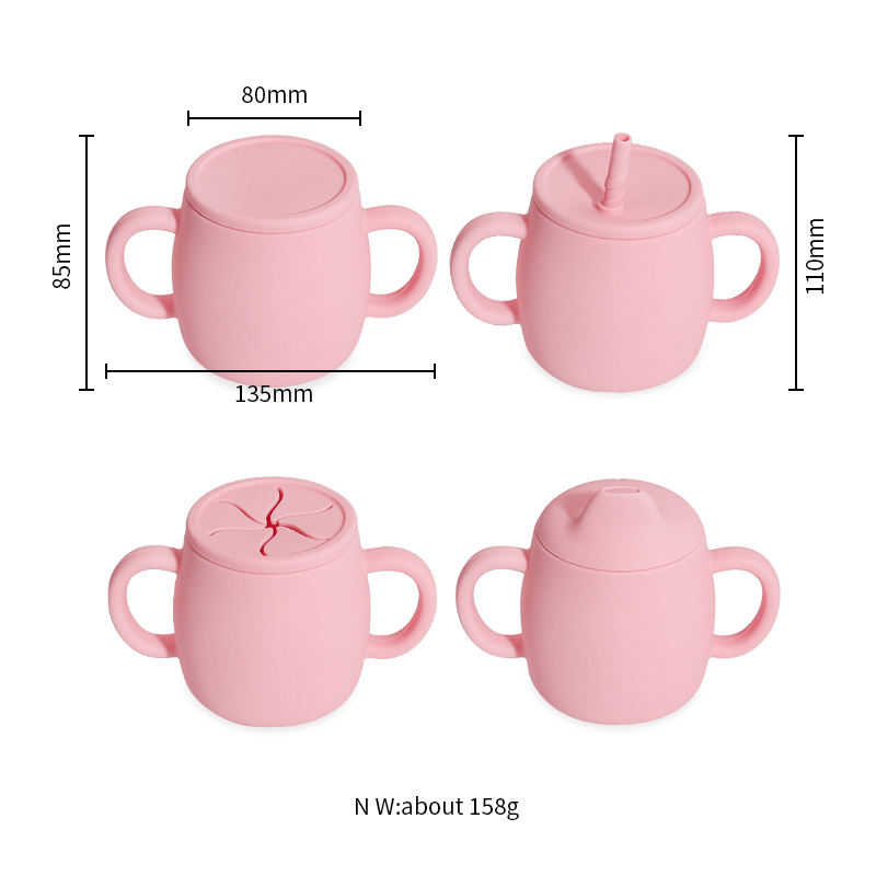Unbreakable BPA-Free Silicone Baby Sippy Cup with Soft Spout Dishwasher Safe Toddler Training Cup