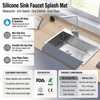 Wellfine Silicone Faucet Splash Guard Water Catcher Mat Sink Mat Tray Drying Mat Dish Sponge Holder Kitchen Sink Accessory