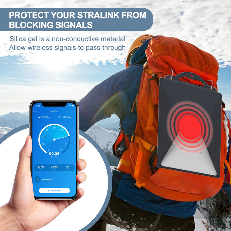 Black Star Link Protective Case Anti-Reflection Liquid Silicone Protective Sleeve Case Shockproof Dish Antenna Protector