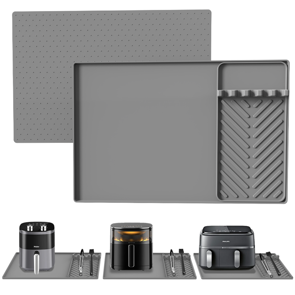 Wellfine Custom logo Silicone Grey Coffee Mat Coffee Maker Espresso Machine Mat