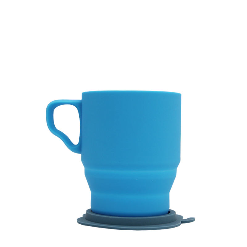 ODM OEM Portable Travel Custom Logo Reusable BPA Free Silicone Collapsible Reusable Coffee Cup With Lid
