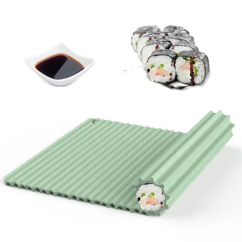 Wellfine BPA Free DIY Sushi Making Tool Food Grade DIY Silicone Sushi Roll Mat Silicone Sushi Mat