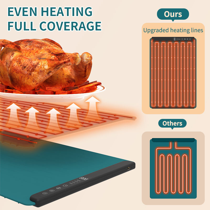 2026 New Arrivals Silicone Heat Pad Flexible Folding Kitchen Food Warmers Food Warming Mat