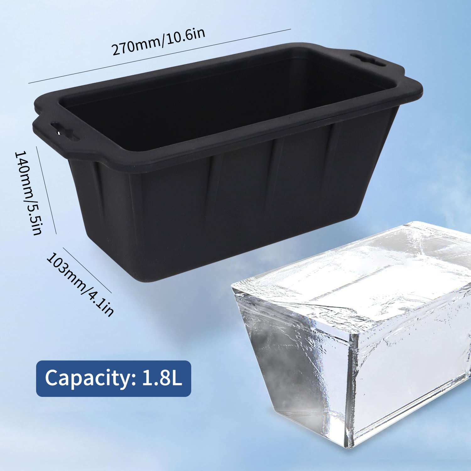 Custom Reusable Silicone Ice Block Mold Easy Release Big Ice Cube Tray for Outdoor Camping Ice Cream Maker Tool