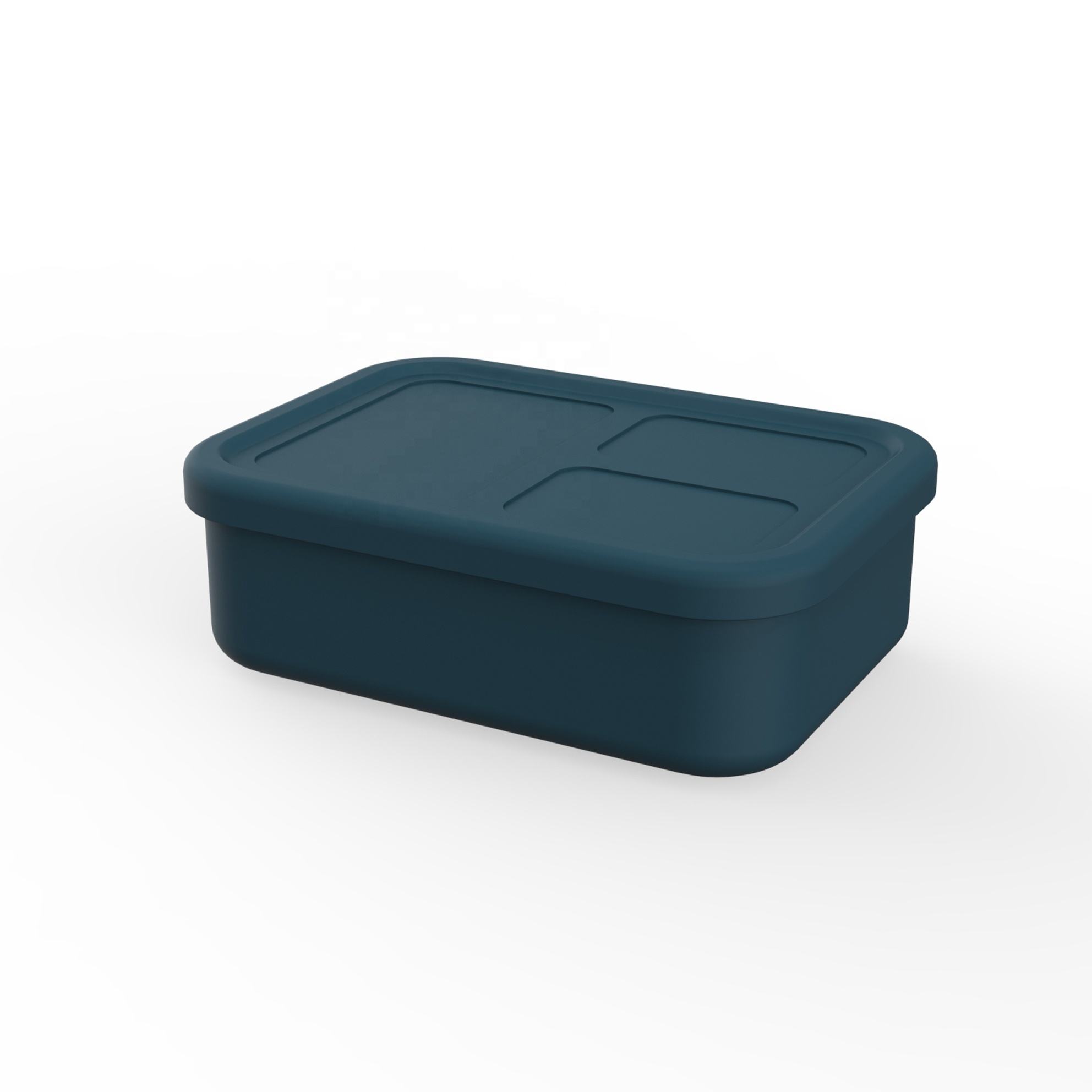 Wholesale Food Grade Removable Silicone Lunch Box Leakproof School Bento Lunch Box Microwaveable Easy to Clean