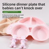Baby Silicone Food Divided Plate Suction-Capacity Dining Tableware for Children's Practice Applications