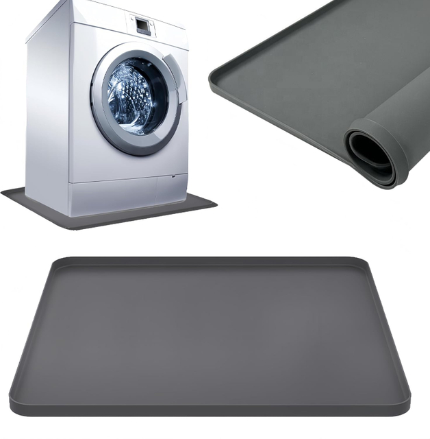 Silicone Washer Drain Pan - Waterproof Non-Slip Floor Tray